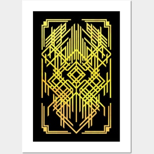 Art Deco Old Gold Pattern Posters and Art